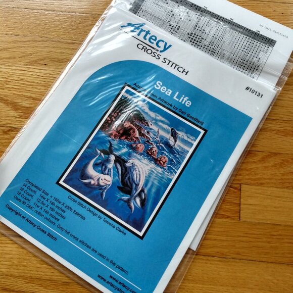 Artecy Cross Stitch Patterns Lot of 5 Animal Themes Elephant Orca Deer Dolphin - Picture 4 of 8